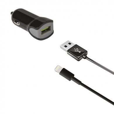 Celly Autoladegerät USB 12/24V 2.4A + Blitzdatenkabel