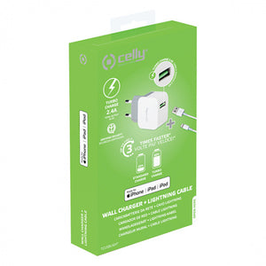 Celly Steckerladegerät 230V 2,4A USB 2-teilig