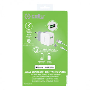 Celly Steckerladegerät 230V 2,4A USB 2-teilig