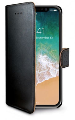 Celly Handyhülle Wally Für iPhone XS/X Kunstleder Schwarz/Braun