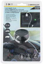 Laden Sie das Bild in den Galerie-Viewer, Dunlop 3-In-1 Kfz-Ladegerät USB 12/24V - 2.1A  6 cm