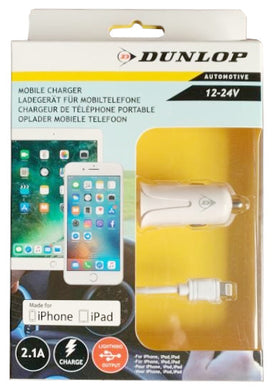 Dunlop Auto-Ladegerät Apple-Blitz 12/24 Volt 2,1 A