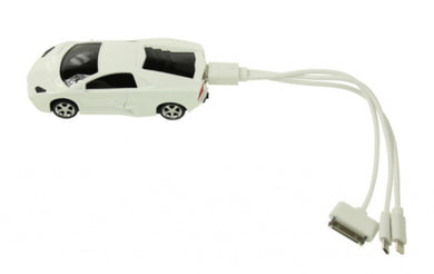 Giggle Beaver Powebank Sportwagen 5200 mAh 11 cm Weiß/Schwarz 4-teilig