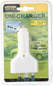 Lifetime Cars USB Car Charger 12/24 V 1 A