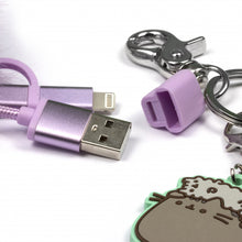 Laden Sie das Bild in den Galerie-Viewer, Thumbsup! Pusheen 3-In-1-USB-Ladekabel Pompom Lila