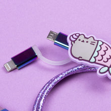Laden Sie das Bild in den Galerie-Viewer, Pusheen USB-Ladekabel Meerjungfrau 105 cm Lila