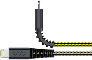 Soskild Ladekabel USB-A/Beleuchtung 1,5 m Nylon Schwarz/Gelb
