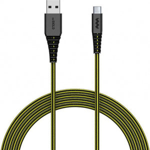 Soskild Ladekabel USB-C 1,5 m Nylon Schwarz/Gelb