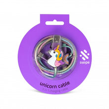 Laden Sie das Bild in den Galerie-Viewer, Swipe 3-In-1-Ladekabel Einhorn 6,3 cm Violett