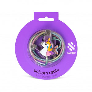 Swipe 3-In-1-Ladekabel Einhorn 6,3 cm Violett