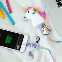 Laden Sie das Bild in den Galerie-Viewer, Thumbsup! Powerbank Einhorn 2000 mAh Weiß