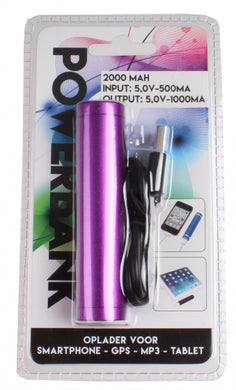 Verhaak Powerbank 5V 2000 mAh 10 cm
