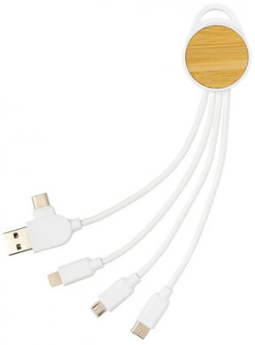 XD Collection Ladekabel Ontario 6-In-1 20 cm TPE/Bambus
