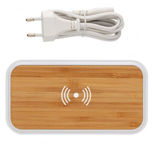 XD Collection Ladegerät kabellos mit 3 USB-Anschlüssen Bambus Natur