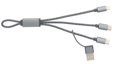 XD Collection Ladekabel 4 in 1 20cm Aluminium Weiß/Grau