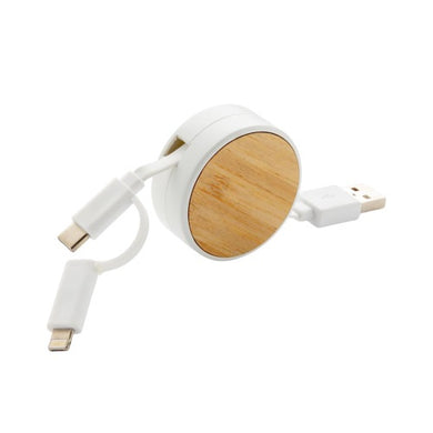 XD Collection Ladekabel Ontario 3-In-1 5 cm ABS Weiß/Natur