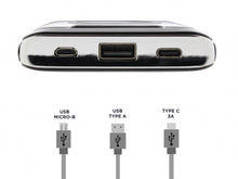 Laden Sie das Bild in den Galerie-Viewer, XD Collection Powerbank 10.000 mAh 15,3 cm Silber