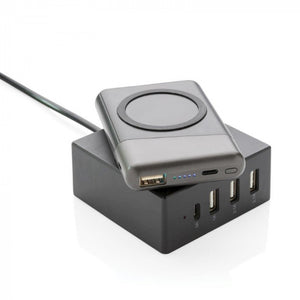 XD Collection Powerbank 5.000 mAh drahtlos 9,6 cm Schwarz 2-teilig