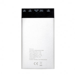 XD Collection Powerbank 6000 mAh 12,3 x 6,8 cm Weiß/Schwarz