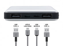 Laden Sie das Bild in den Galerie-Viewer, XD Collection Powerbank Dual 10.000 mAh 13,5 x 7 cm Alu Silber