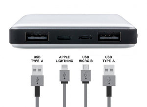 XD Collection Powerbank Dual 10.000 mAh 13,5 x 7 cm Alu Silber