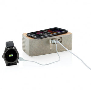 XD Collection Lautsprecher/Ladegerät Bluetooth 5W 16cm Weizenfaser/Kork