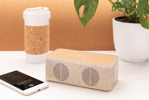 XD Collection Lautsprecher/Ladegerät Bluetooth 5W 16cm Weizenfaser/Kork